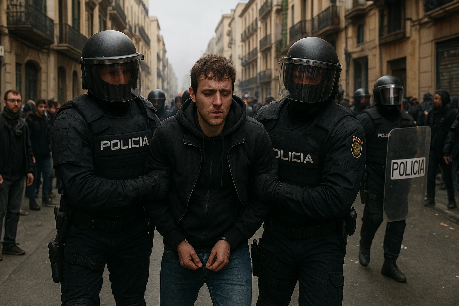 Ilustración de la noticia: Continúan los disturbios en Francia con numerosas detenciones y heridos, mientras Macron anuncia mano firme
