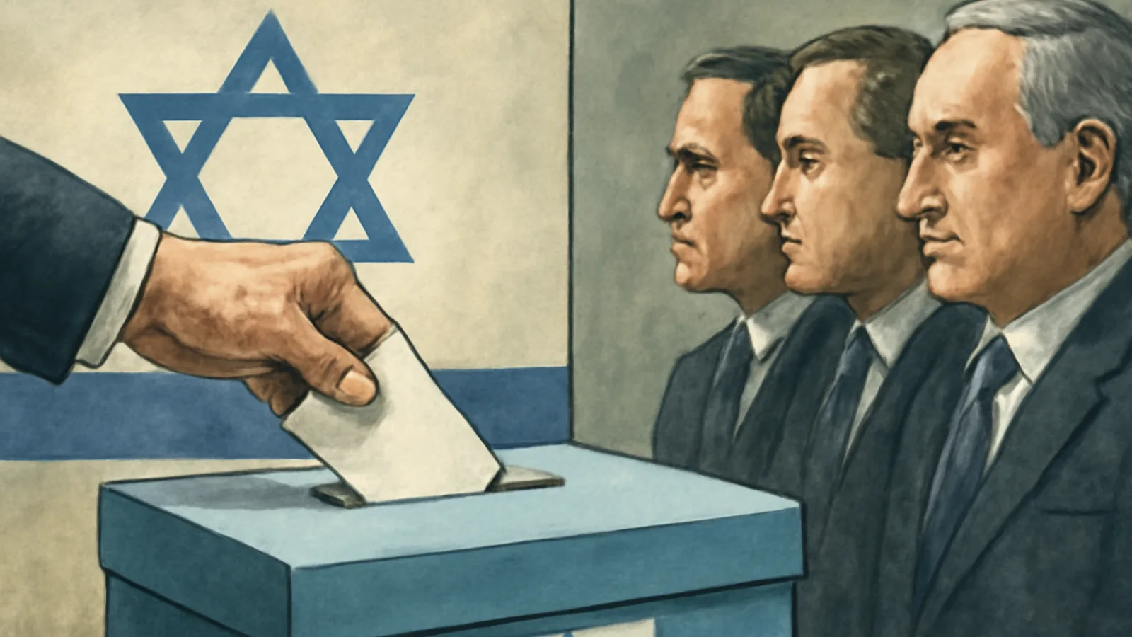 Ilustración de la noticia: Elecciones israelíes se encaminan hacia un empate sin mayoría clara entre Netanyahu y oposición