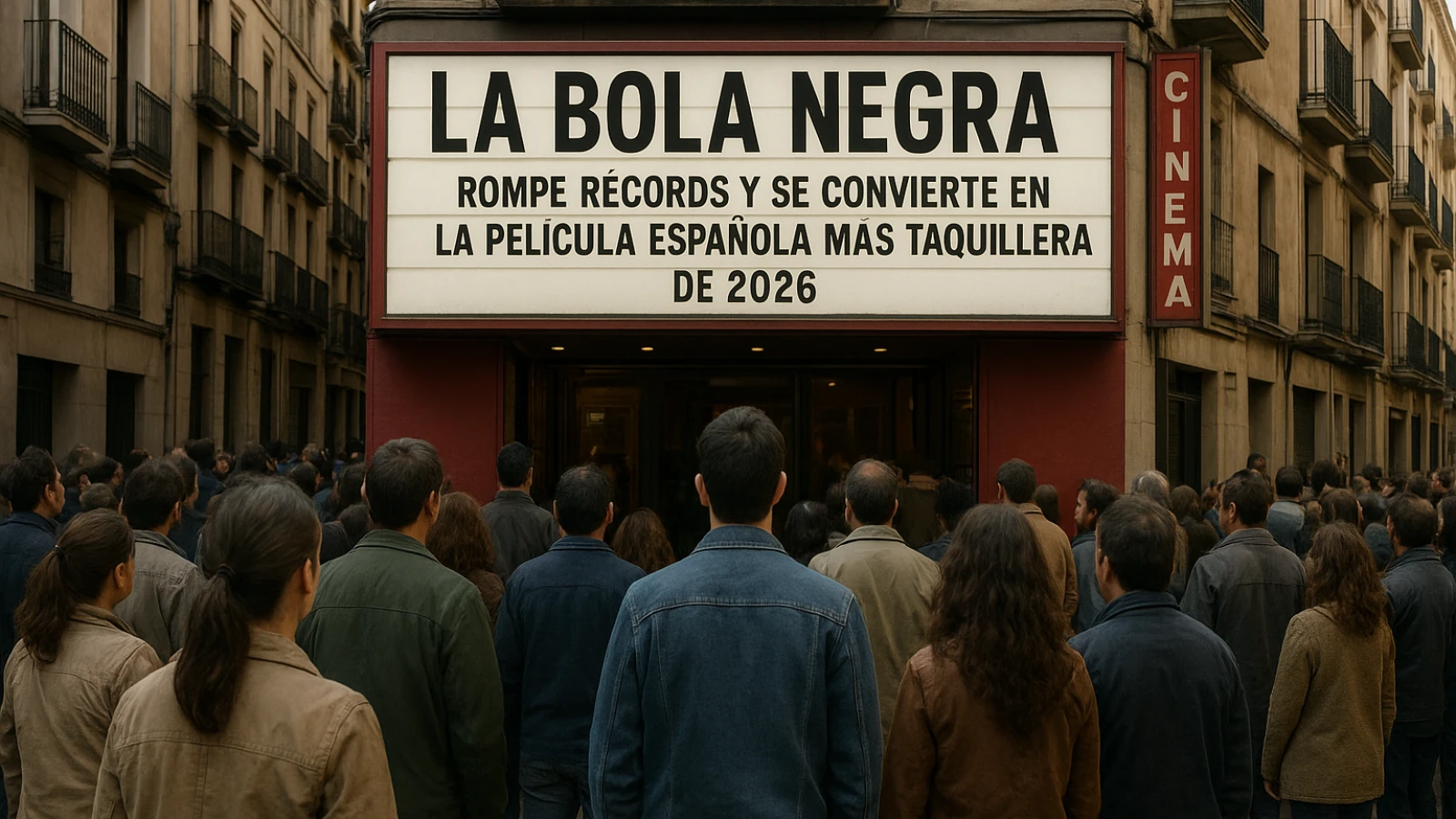 Ilustración de la noticia: ‘La bola negra’ rompe récords y se convierte en la película española más taquillera de 2026