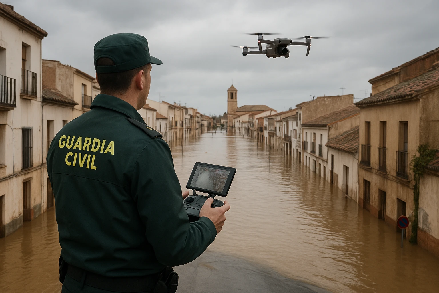 Ilustración de la noticia: La Guardia Civil capta imágenes aéreas de las graves inundaciones en Oliva tras la dana Adam