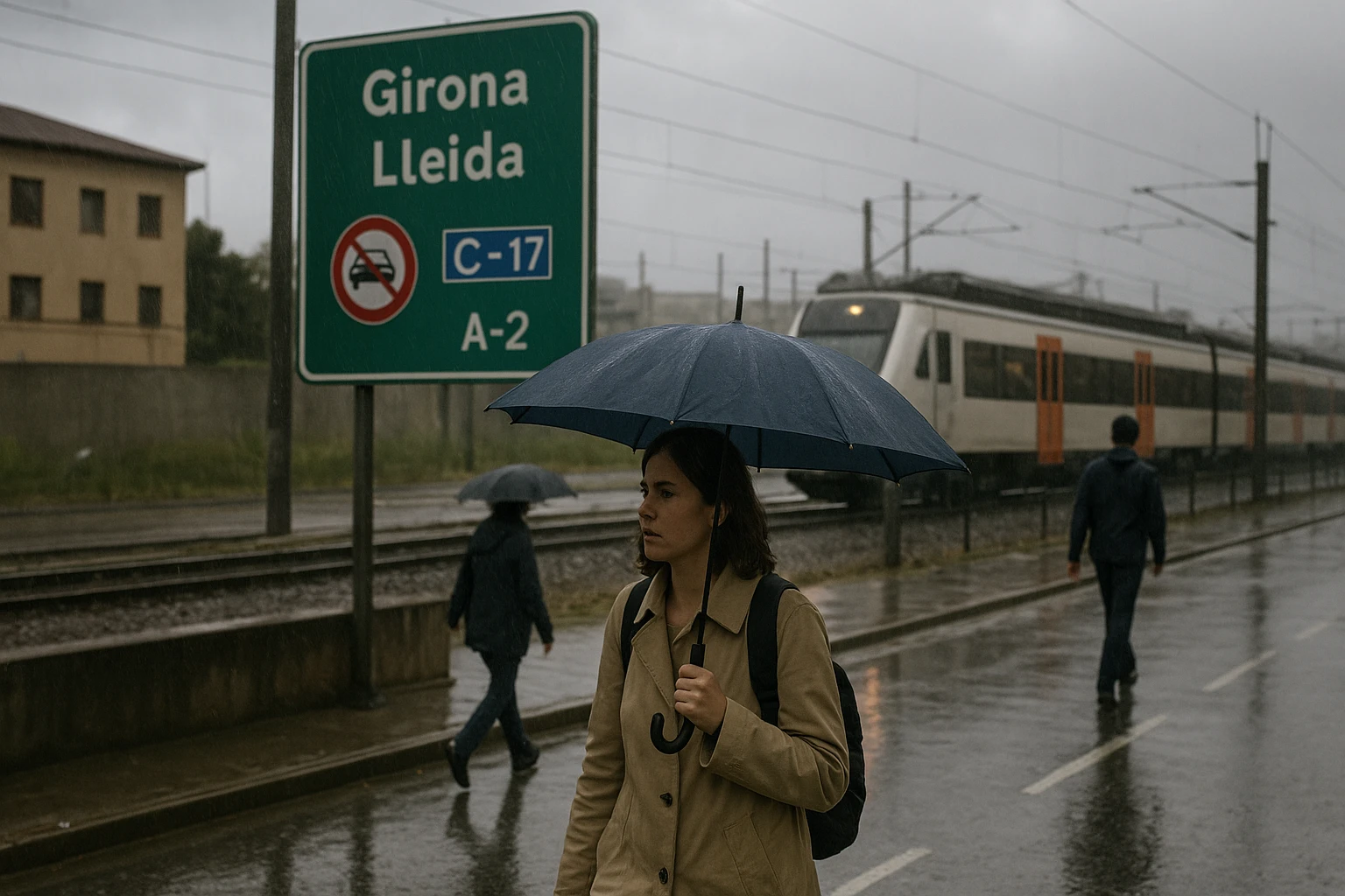 Ilustración de la noticia: Lluvias afectan la movilidad en Catalunya con cortes en carreteras y retrasos en Rodalies