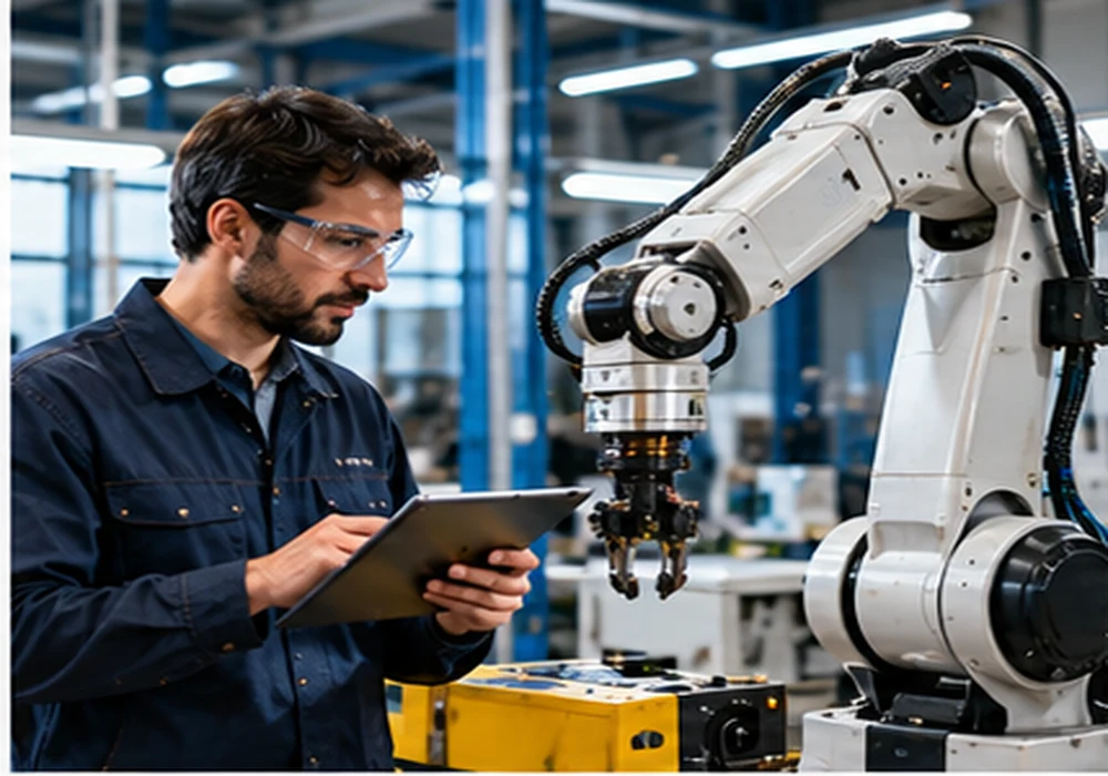 Ilustración editorial relacionada con la inteligencia artificial y el empleo: cómo compartir sus beneficios